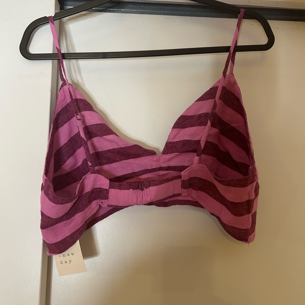 A New Day Pink Striped Midi Skirt & bralette top - Picture 7 of 8